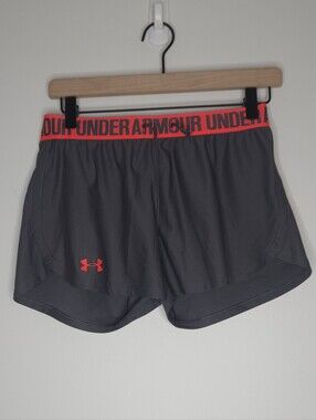 Under Armour Women’s Gray Performance Shorts with Coral Waistband
